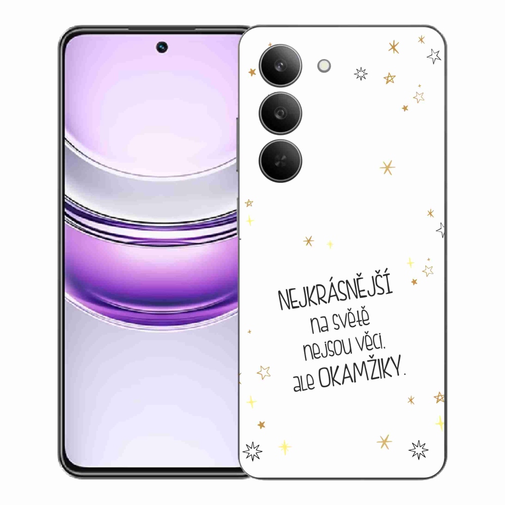 Gél borító mmCase a Realme 14x 5G-n - idézet 4 fehér háttérrel