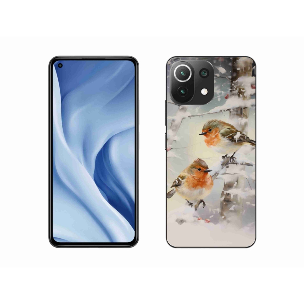 Gélburkolat mmCase a Xiaomi 11 Lite 5G NE számára - madarak télen