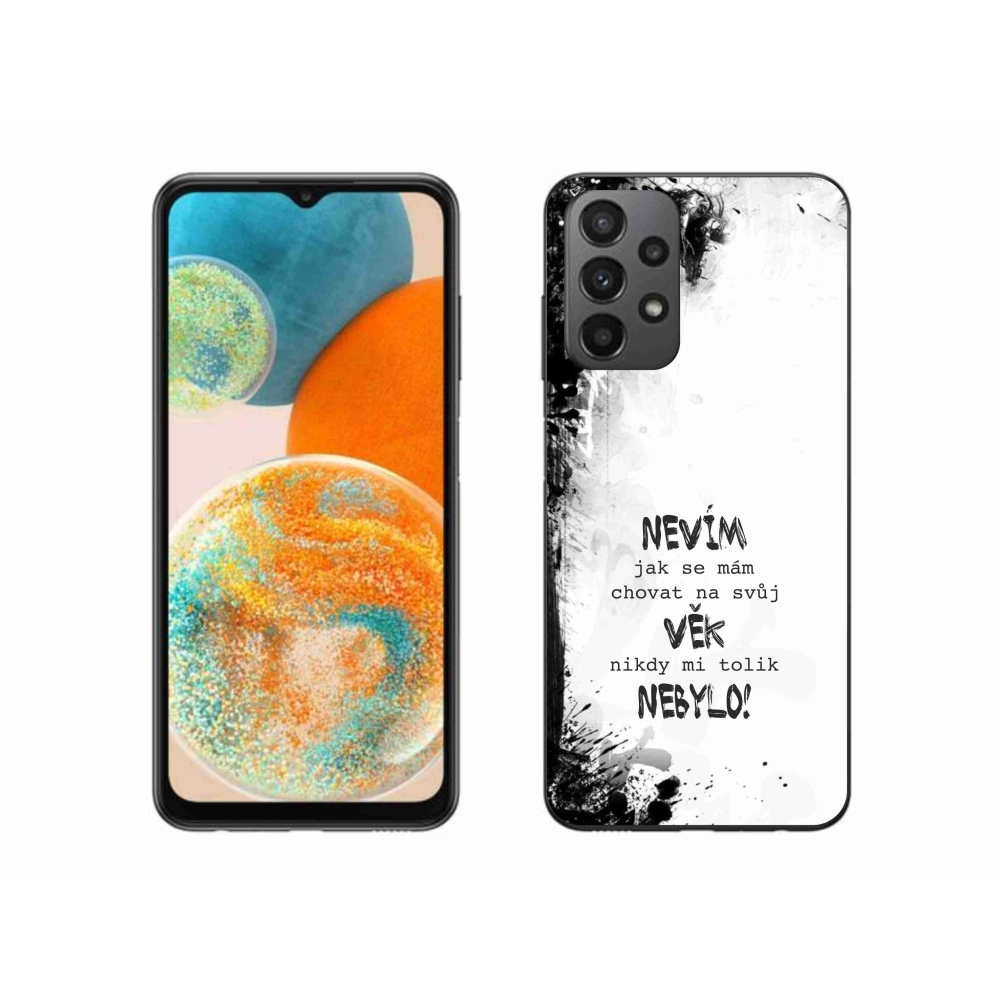 Gél borító mmCase Samsung Galaxy A23 4G/5G készülékhez - vicces szöveg 14 fehér háttér