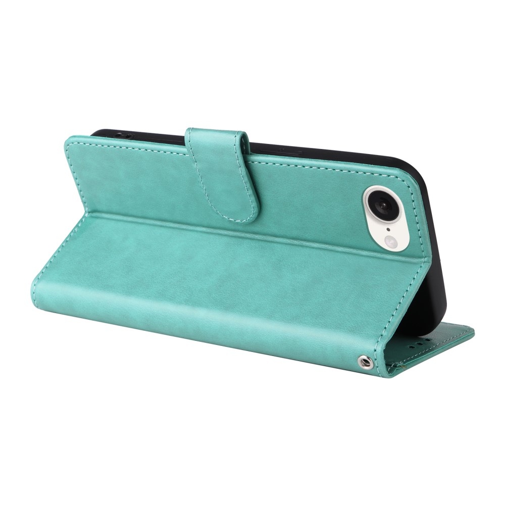 Virágos könyvtáska iPhone 16e készülékhez - teal színű