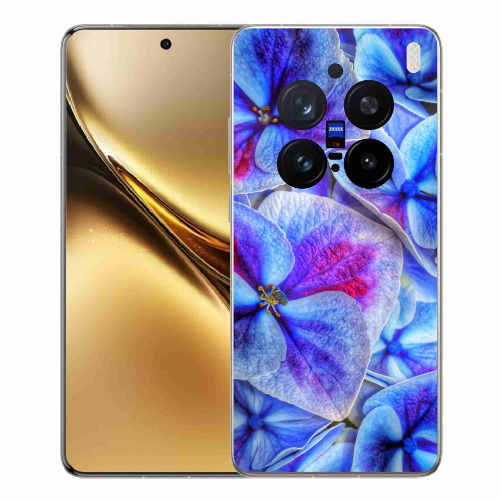 Gél védőhuzat mmCase a Vivo X200 Pro 5G készülékhez - kék virágok 1