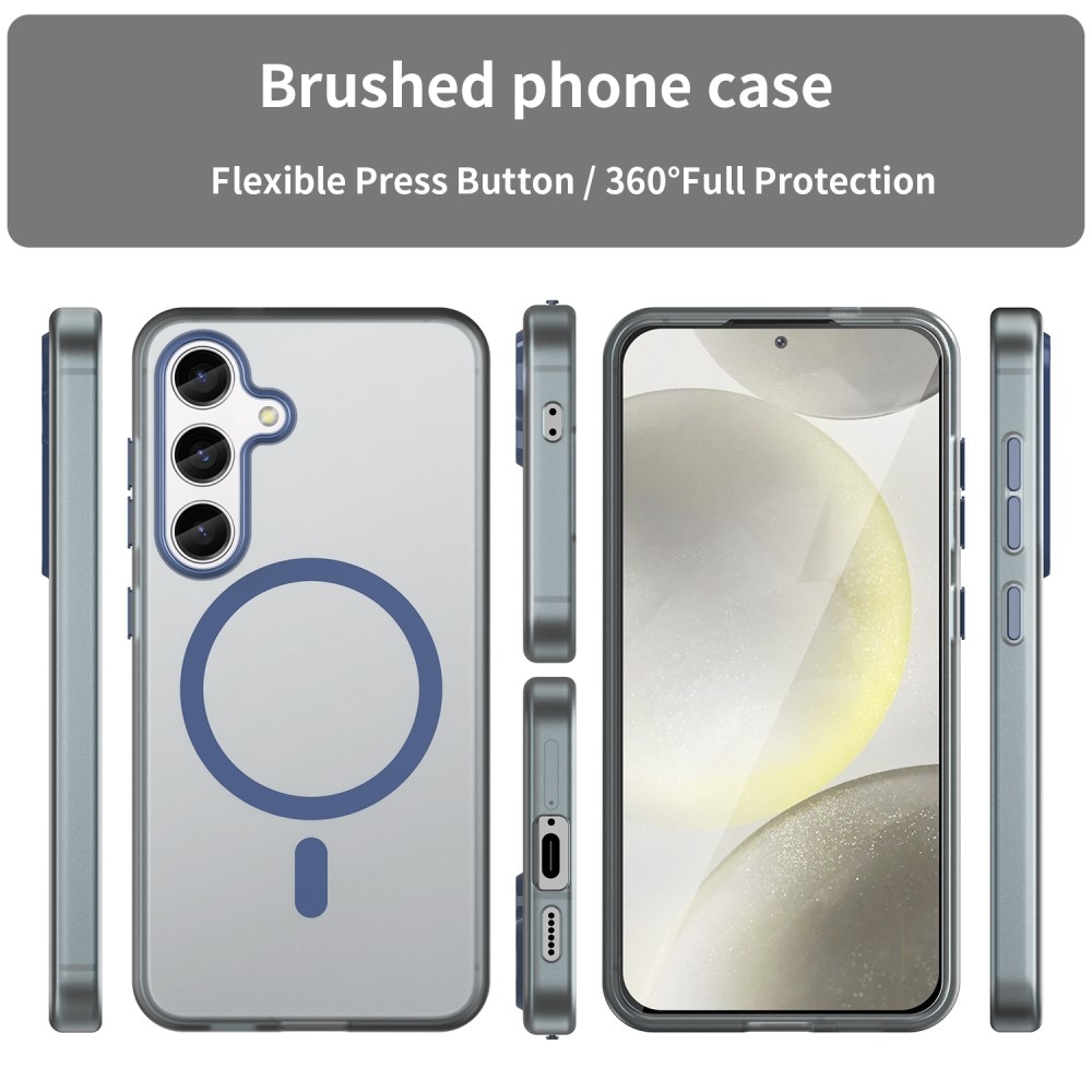 Frost gél tok MagSafe támogatással Samsung Galaxy S24+/S25+ készülékhez - sötétkék