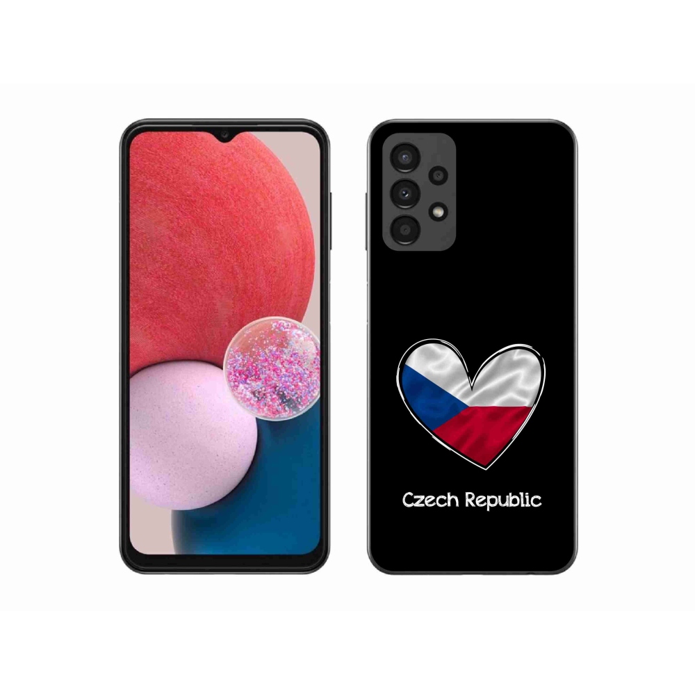 Gél borító mmCase Samsung Galaxy A13 4G - zászló szív fekete háttérrel
