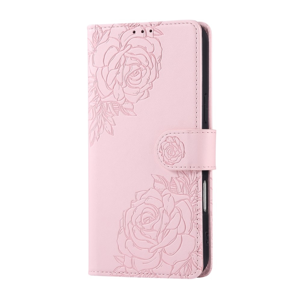 Rózsaszín könyv tok a Xiaomi Poco M7 Pro 5G/Note 14 5G számára - rózsa arany