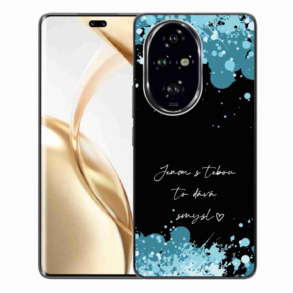 Gél borító mmCase a Honor 200 Pro 5G számára - szerelmes szöveg fekete háttérrel