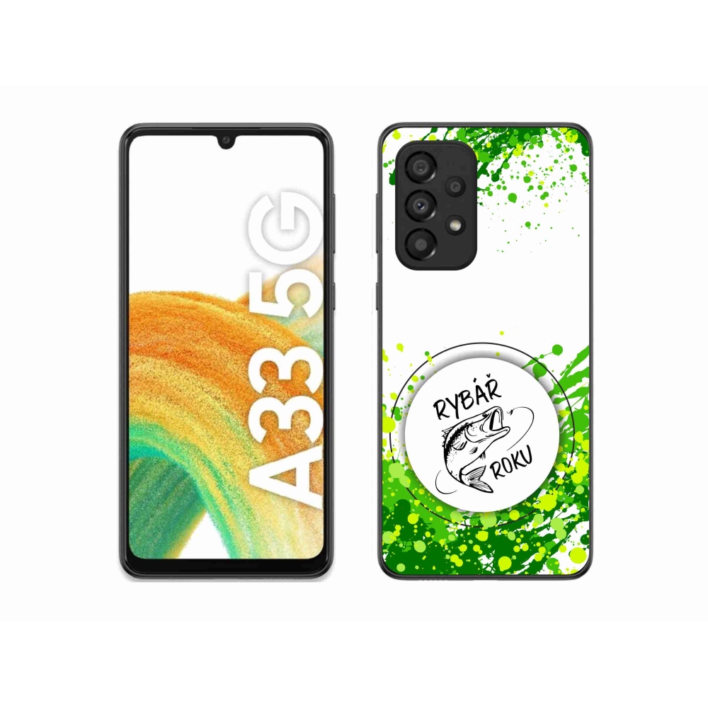 Zselés borító mmCase Samsung Galaxy A33 5G - Az év horgásza fehér háttérrel