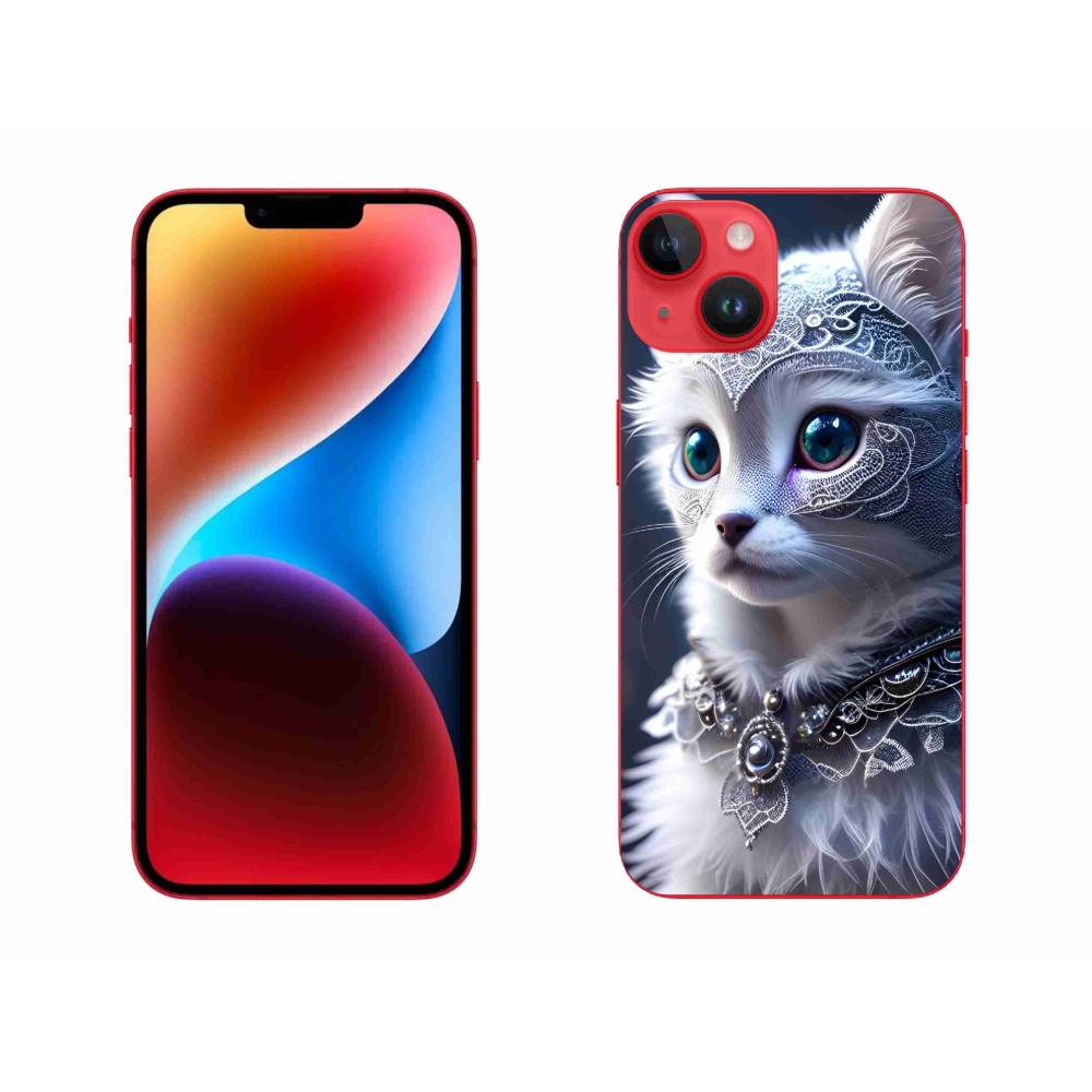 Zselés borítás mmCase iPhone 14 Plus készülékhez - fehér macska
