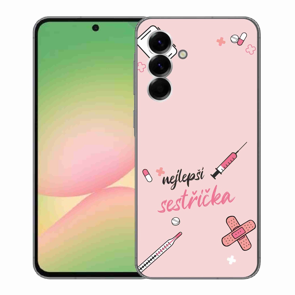 Gél borító mmCase Samsung Galaxy A56 5G - legjobb kishúg rózsaszín háttérrel