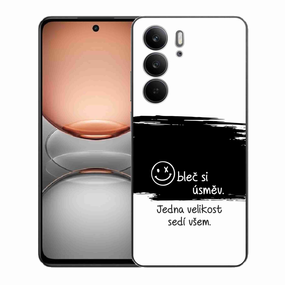 Gél borító mmCase a Realme C75 készülékhez - vicces szöveg 8 fekete és fehér háttérrel