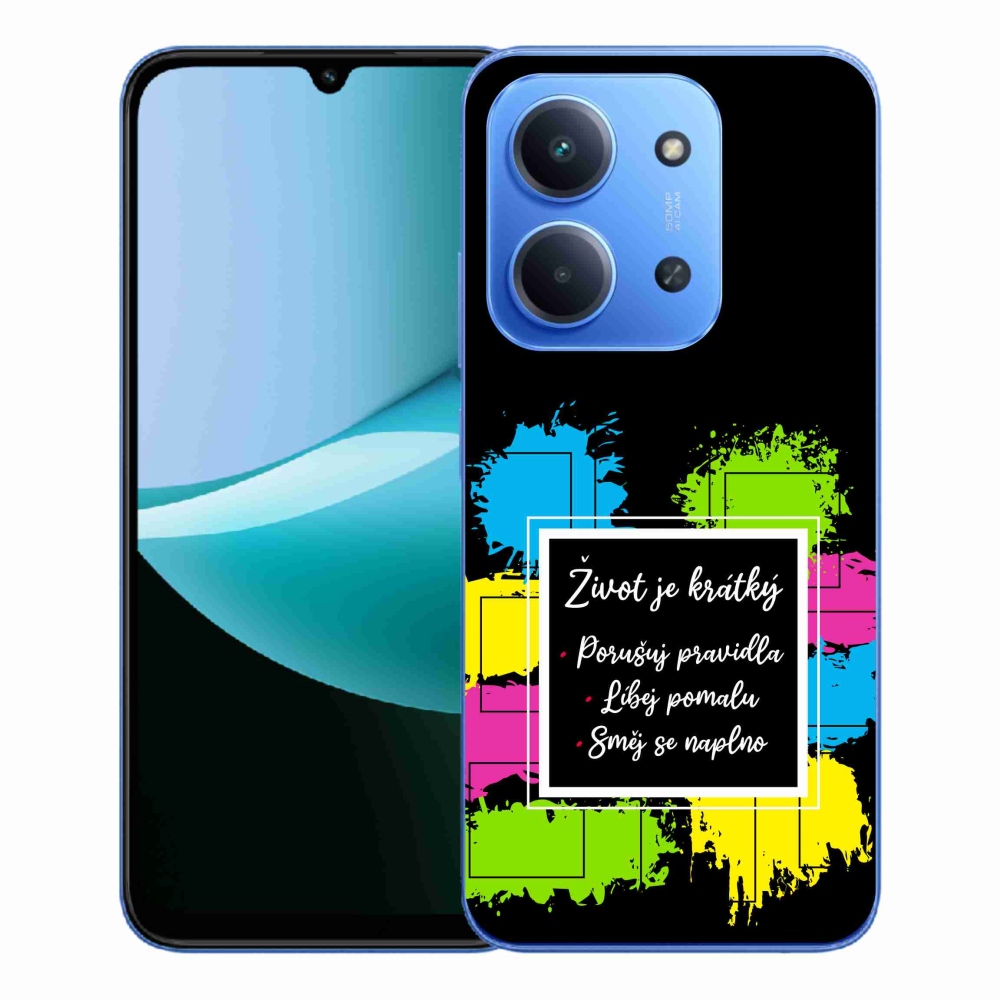 Gél borítás mmCase a Xiaomi Redmi 15C 4G/5G (173mm) - idézet 5 fekete háttérrel