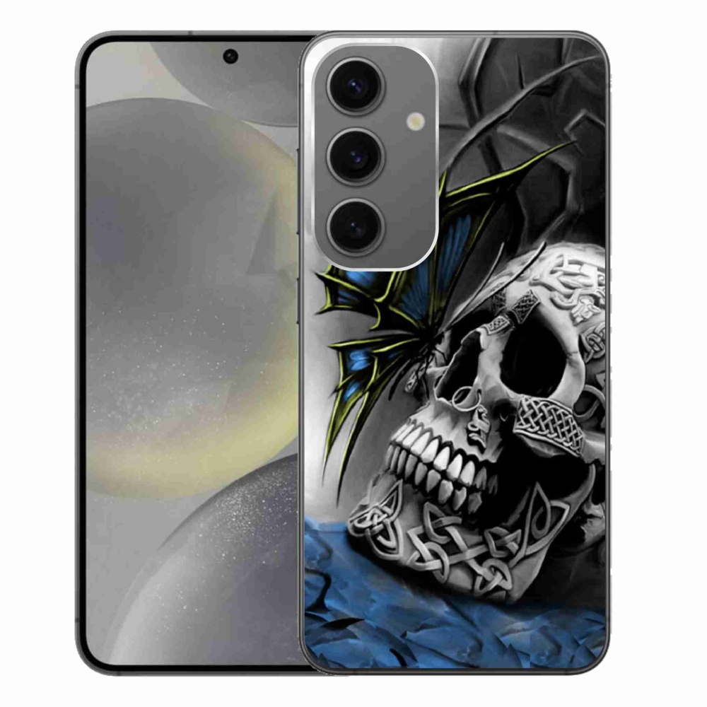 Gél borítás mmCase Samsung Galaxy S24+ - pillangó és koponya