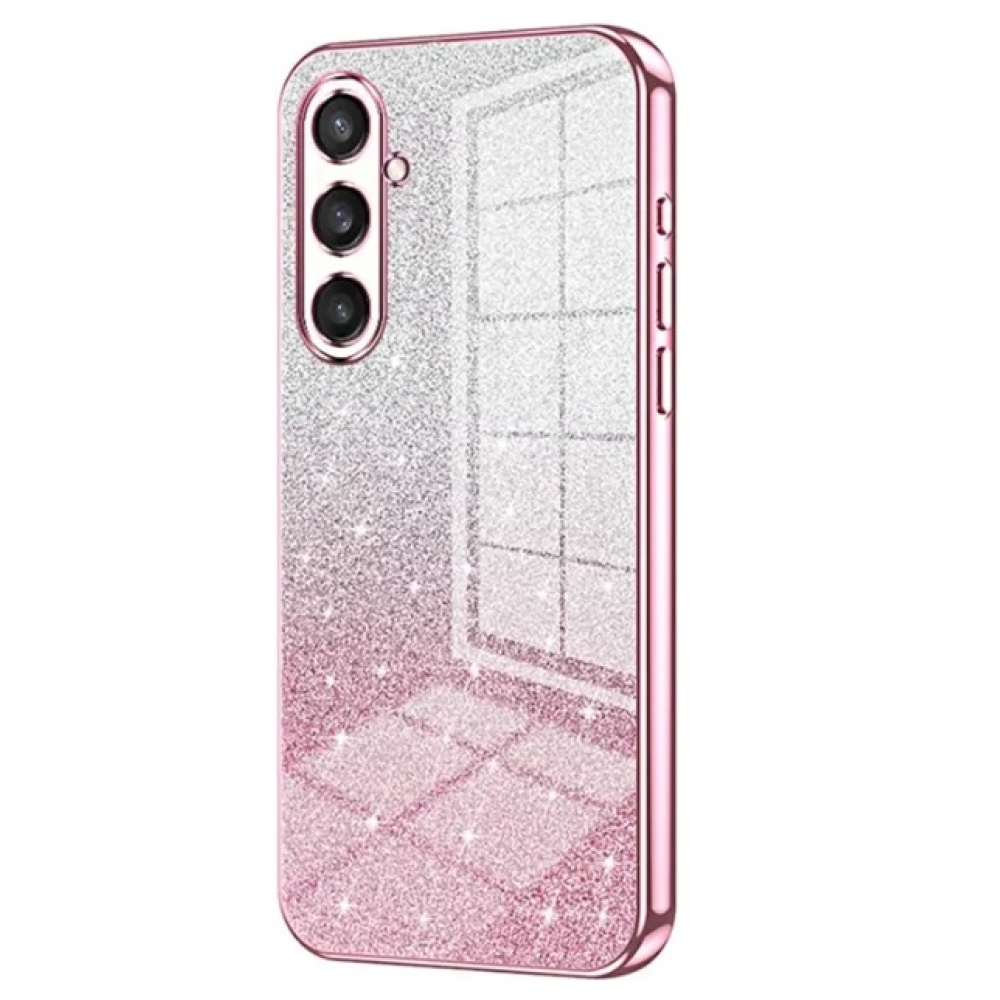 Vágott zselés csillogó tok Samsung Galaxy S23 FE készülékhez - rózsaszín