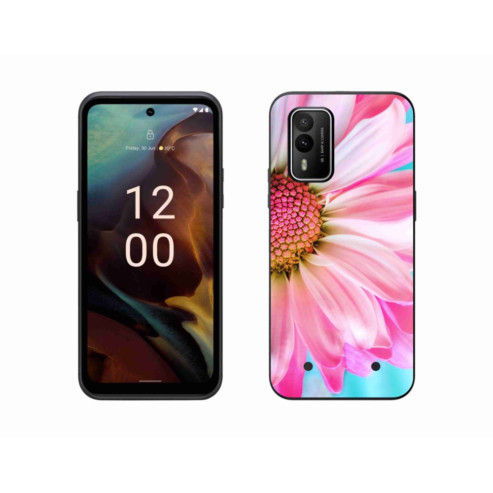 Zselés borítás mmCase a Nokia XR21 készülékhez - rózsaszín virág