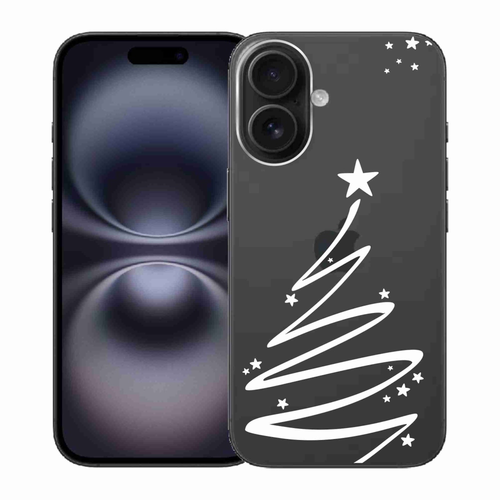 Gél borítás mmCase iPhone 16 készülékhez - fehér fa átlátszó háttéren