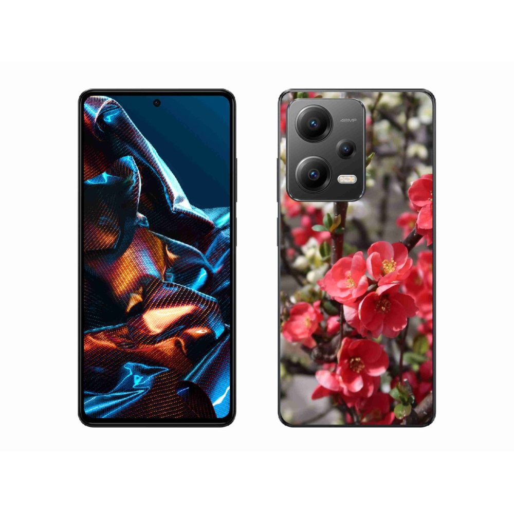 Gél borítás mmCase a Xiaomi Redmi Note 12 Pro 5G számára - piros virágok