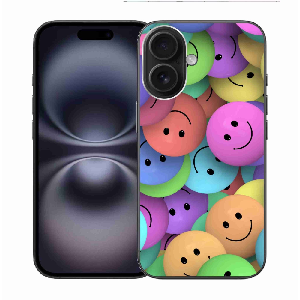 Zselés borítás mmCase iPhone 16 készülékhez - színes smiley-k