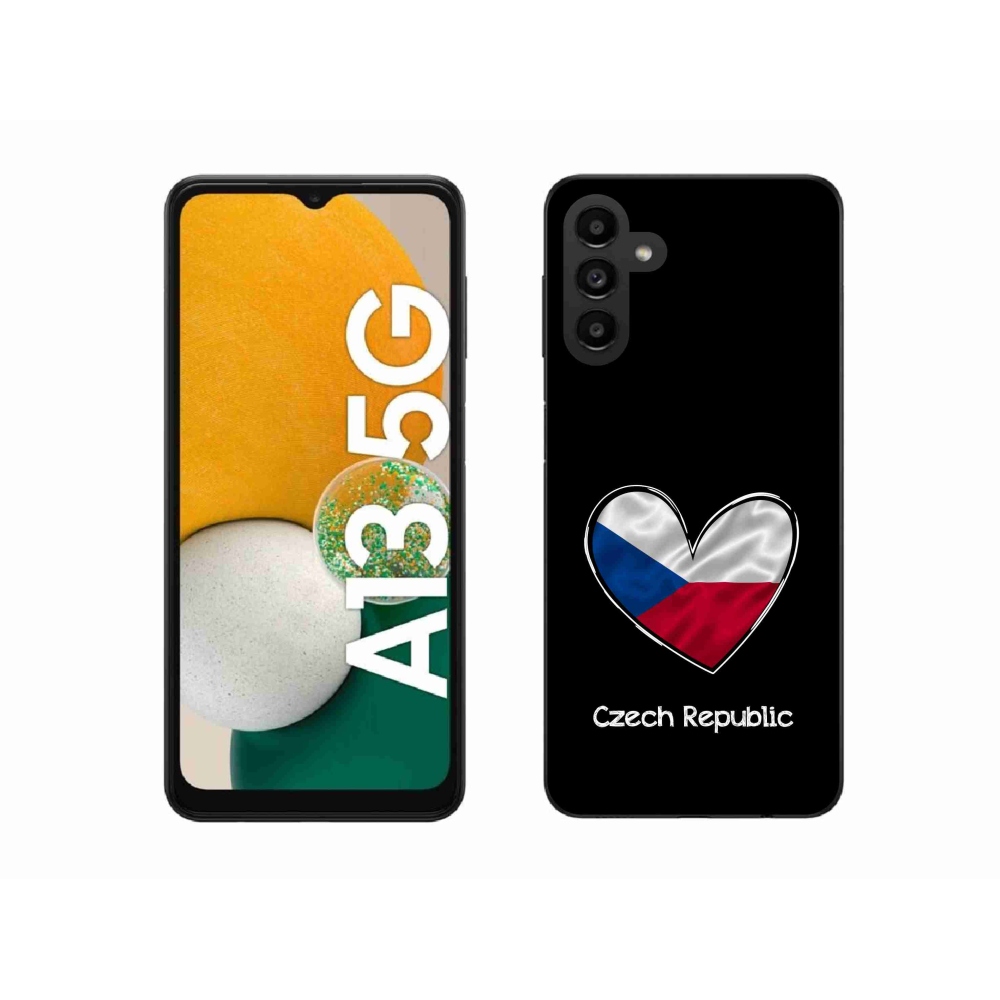 Gél borító mmCase Samsung Galaxy A13 5G - zászló szív fekete háttérrel