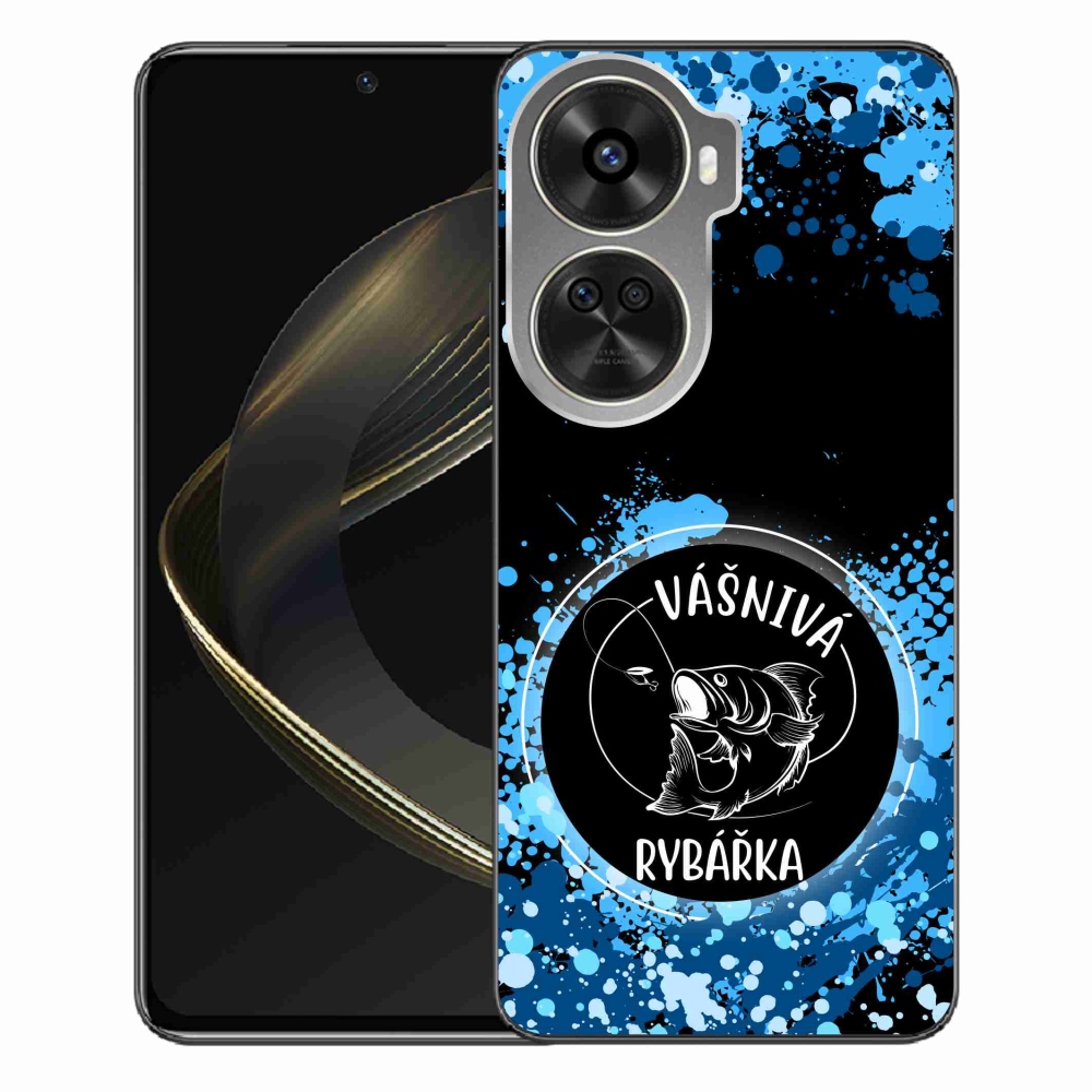 Gél borító mmCase a Huawei Nova 12 SE-hez - szenvedélyes halásznő fekete háttérrel