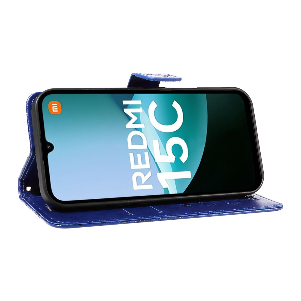 Nagy pillangó könyv tok Xiaomi Redmi 15C 4G/5G (173mm) - kék
