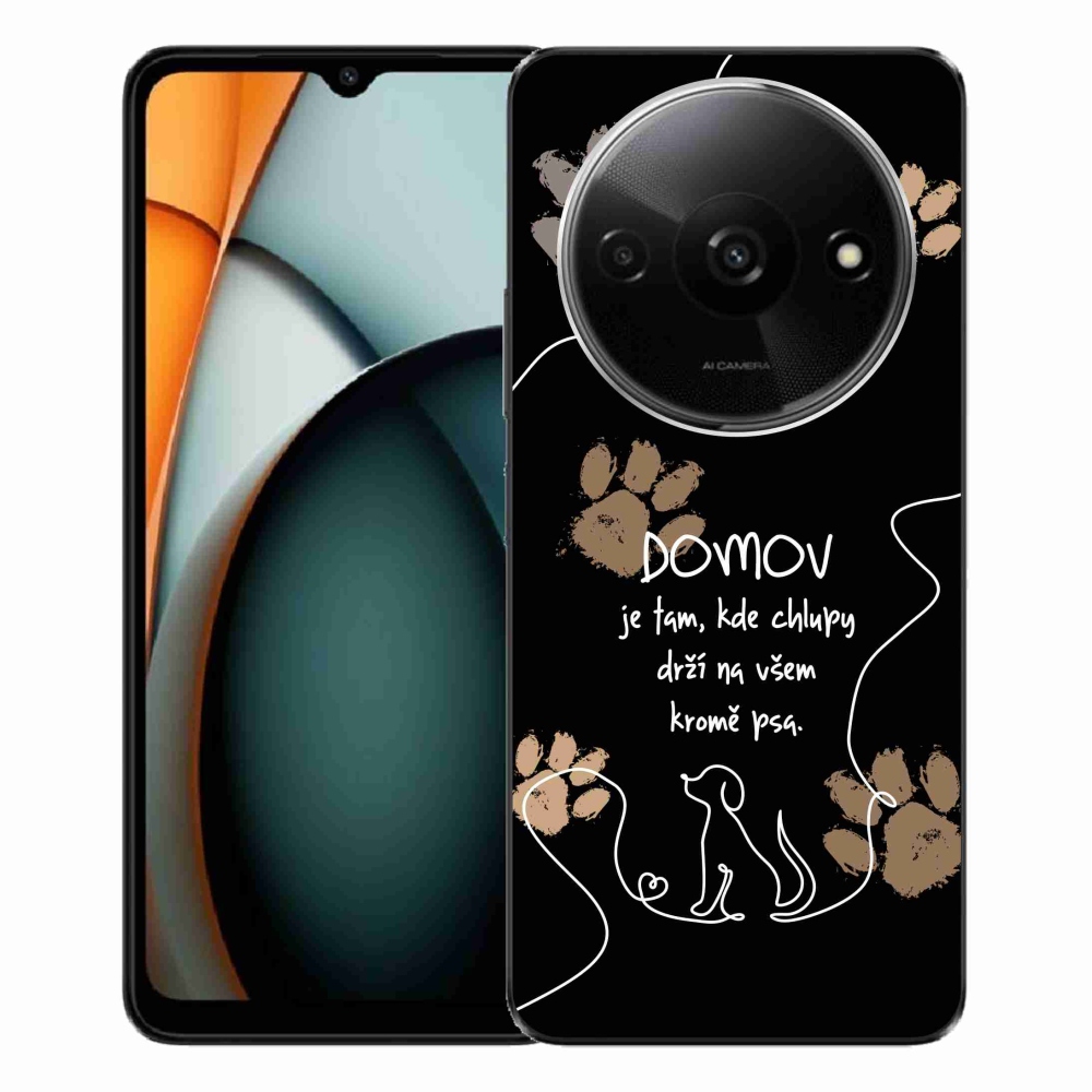 Gél borítás mmCase a Xiaomi Redmi A3-hoz - kutya motívum fekete háttérrel