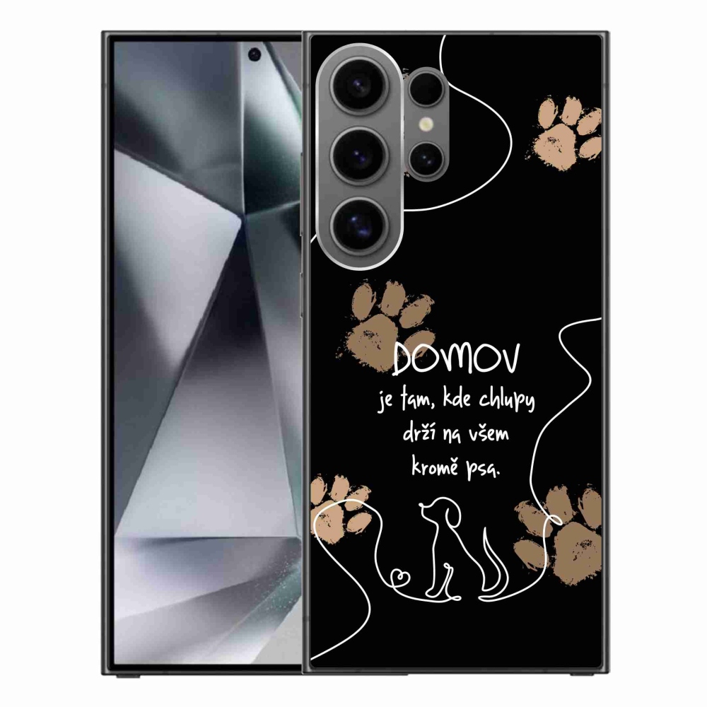 Gél borítás mmCase Samsung Galaxy S24 Ultra készülékhez - kutya motívum fekete háttér