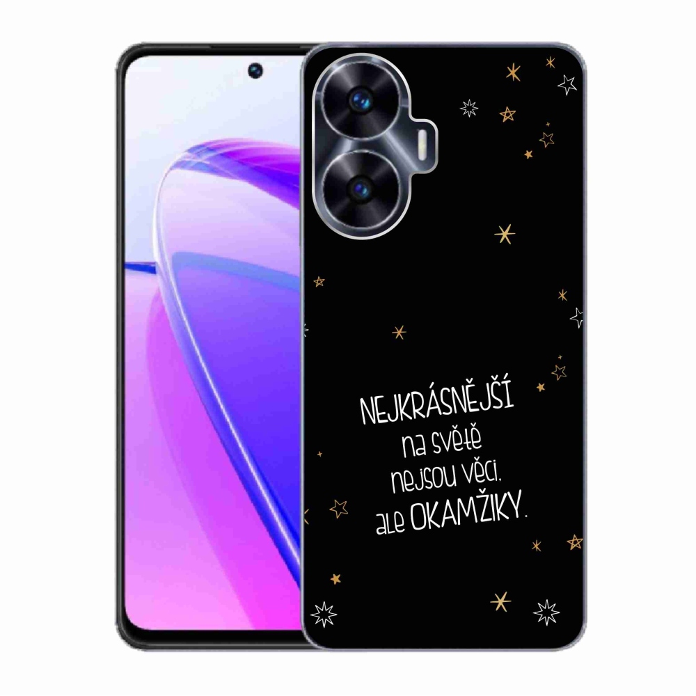 Gél borító mmCase a Realme C55 készülékre - idézet 4 fekete háttér