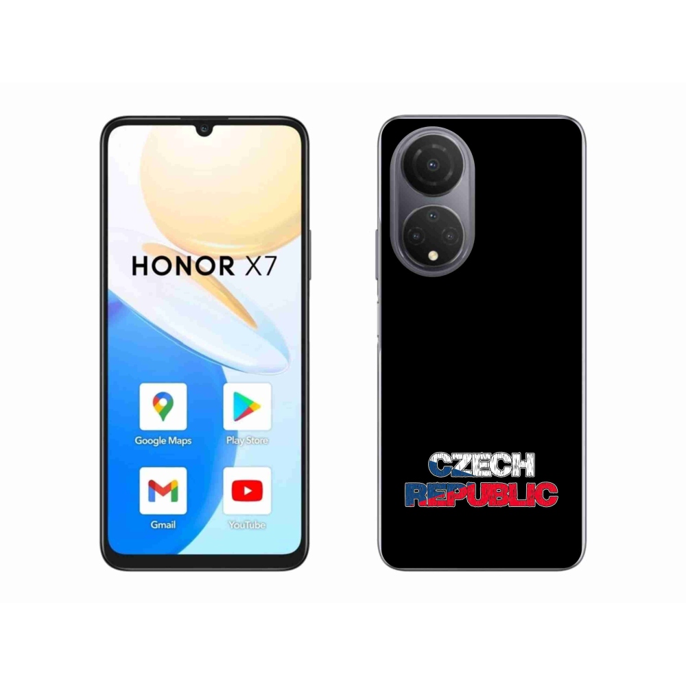 Gél borító mmCase a Honor X7-hez - Csehország fekete háttérrel