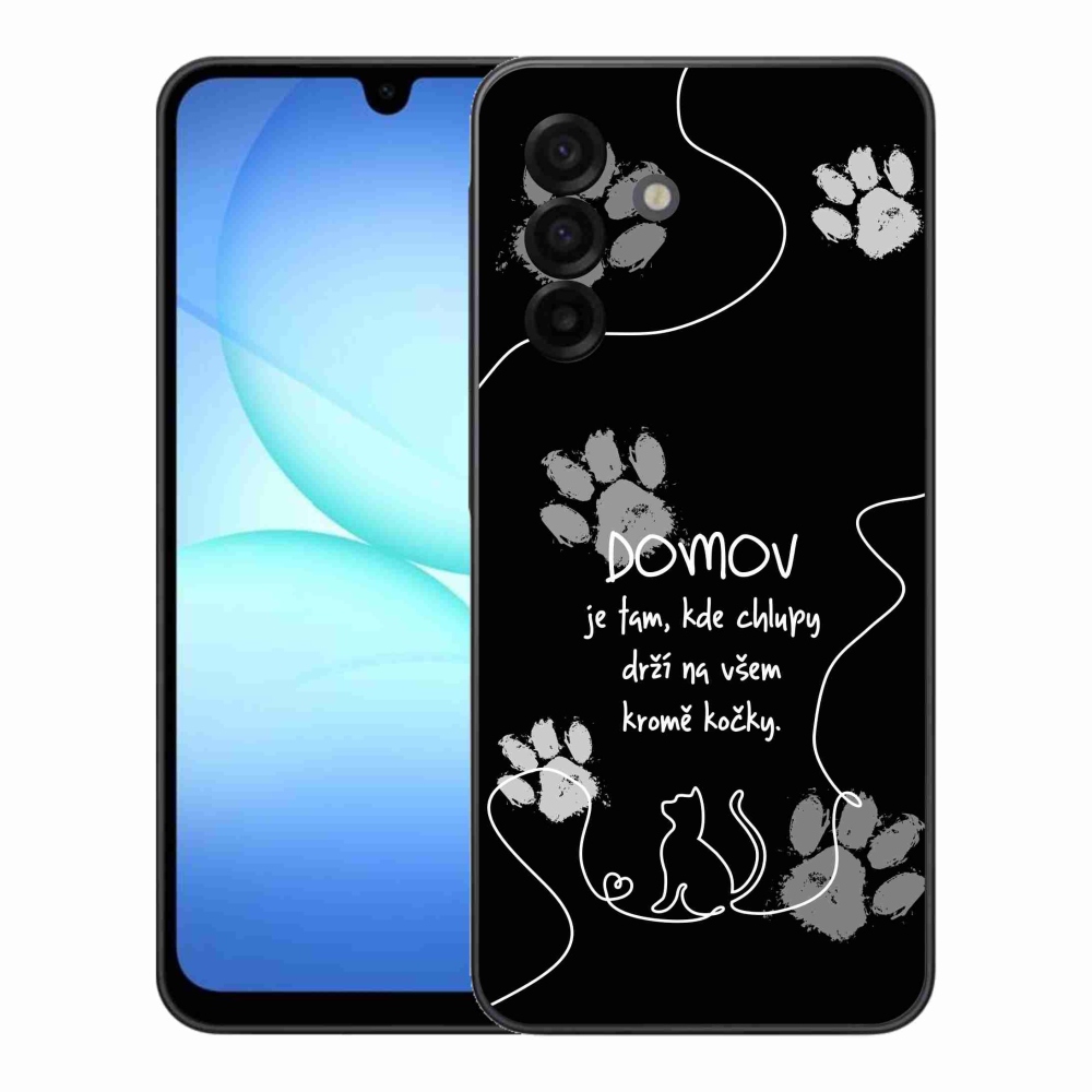 Gél borítás mmCase Samsung Galaxy A17 4G/5G - macska motívum fekete háttérrel