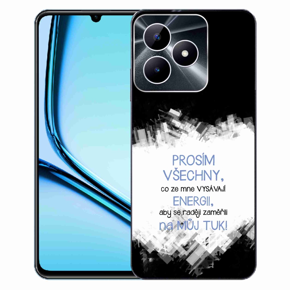 Zselés borító mmCase a Realme Note 50 készülékhez - vicces szöveg 1 kék