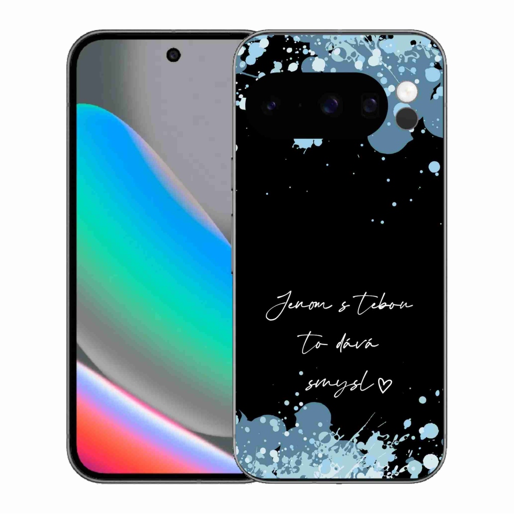 Gél borítás mmCase a Google Pixel 10 Pro számára - szerelmes szöveg fekete háttérrel