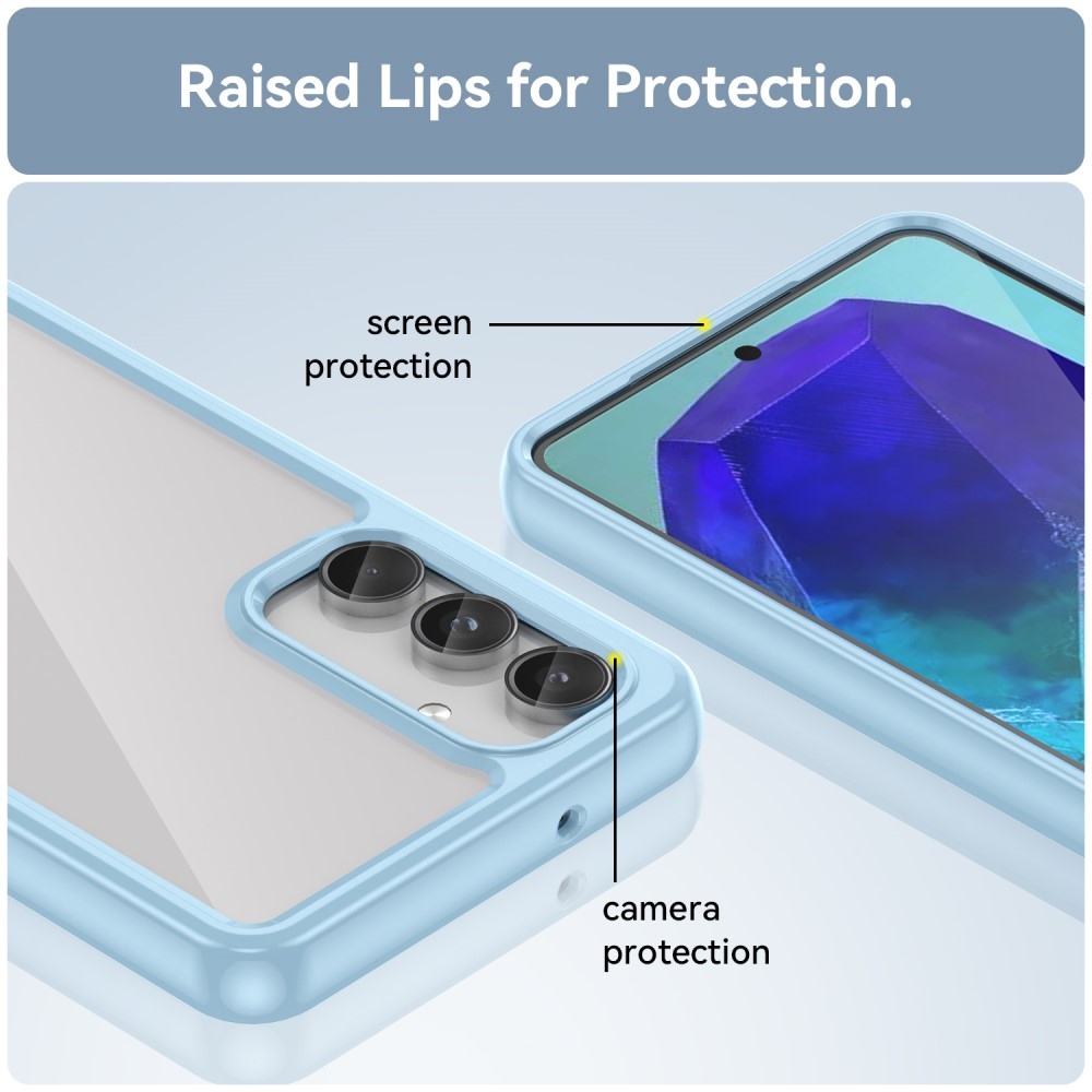 Gél tok fix hátlappal Samsung Galaxy M55 5G készülékhez - kék