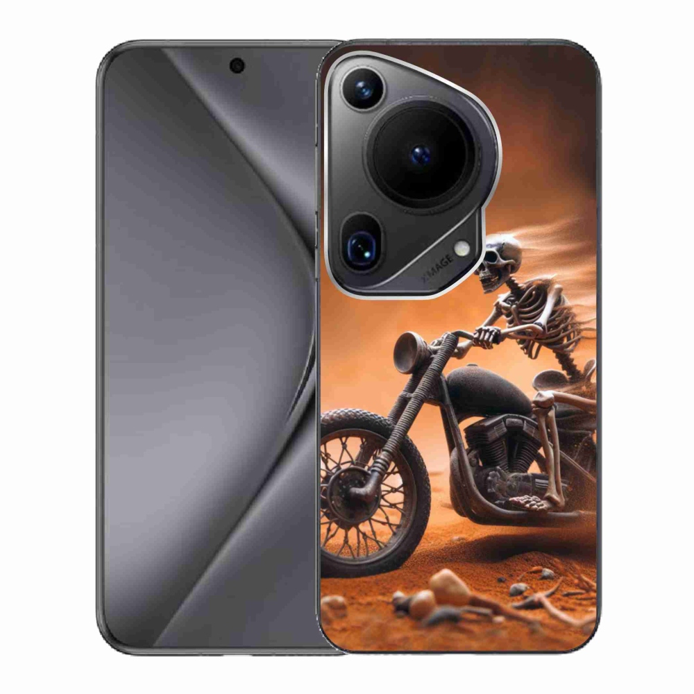Gél borítás mmCase a Huawei Pura 70 Ultra számára - csontváz egy motorkerékpáron