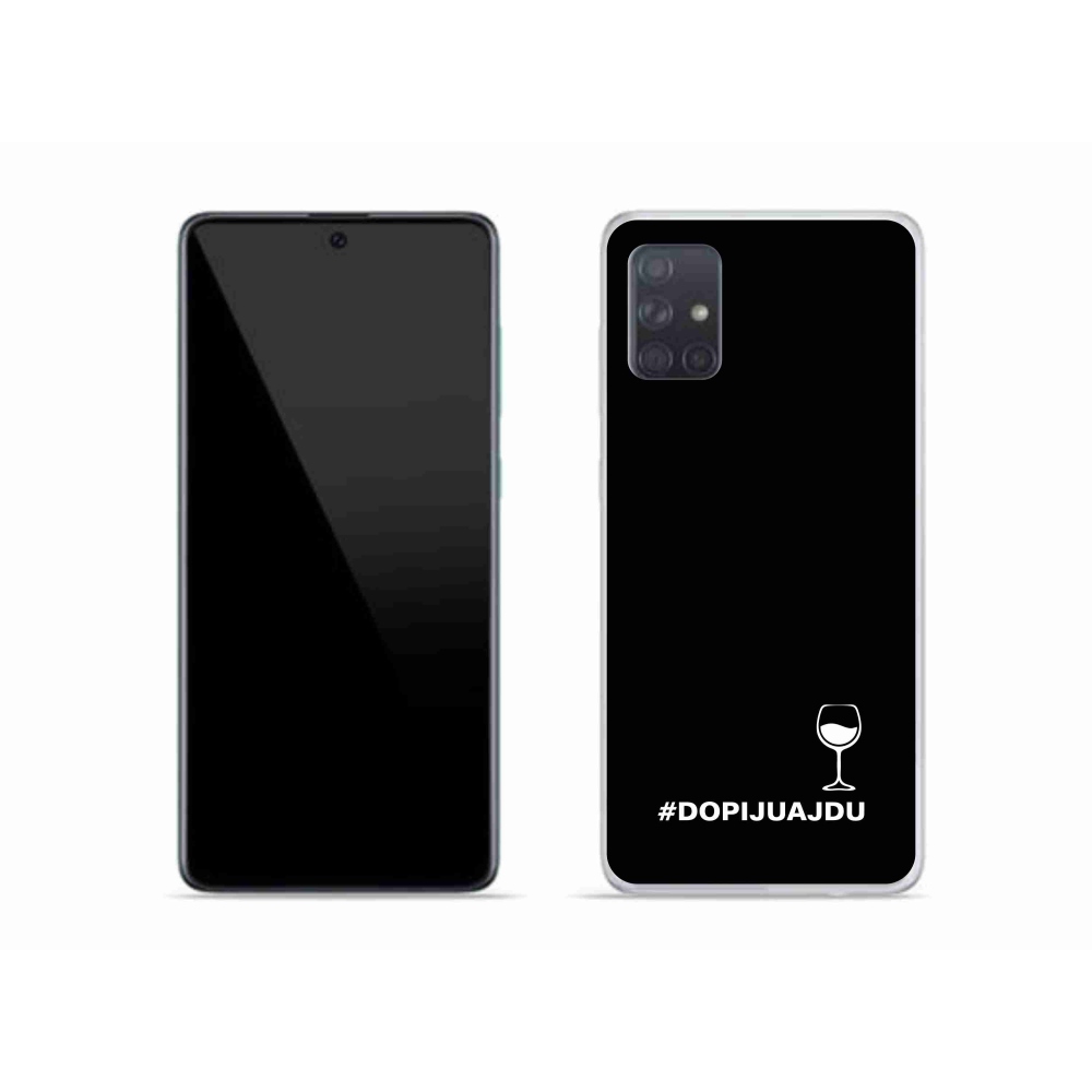 Gél borítás mmCase Samsung Galaxy A51 készülékhez - bor motívum fekete alapon