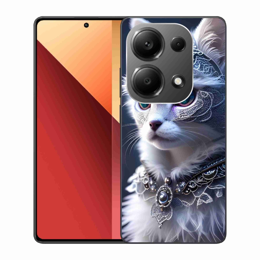 Gél borítás mmCase a Xiaomi Redmi Note 13 Pro 4G/Poco M6 Pro számára - fehér macska