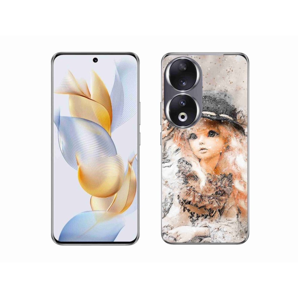 Zselés borító mmCase a Honor 90-hez - lány kalapban