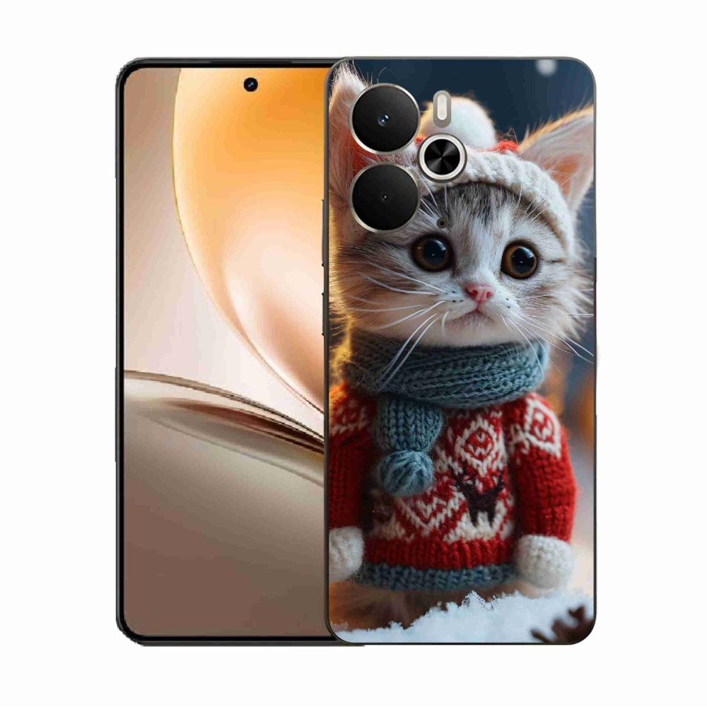 Gél borítás mmCase a Realme 14 5G/14T 5G számára - cica pulóverben