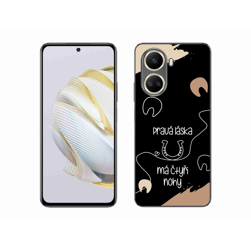 Gél borítás mmCase a Huawei Nova 10 SE-hez - ló motívum fekete háttérrel