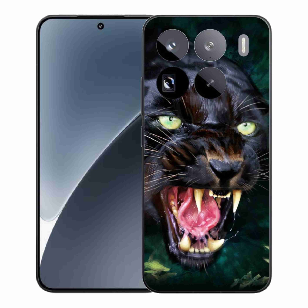 Gél borítás mmCase a Xiaomi 15 Pro számára - dühös fekete párduc