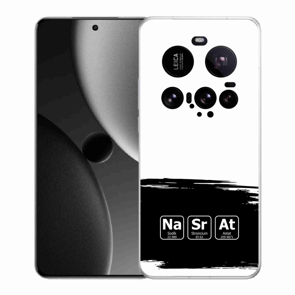 Gél borító mmCase a Xiaomi 15 Ultra - kémiai elemek fekete és fehér háttérrel
