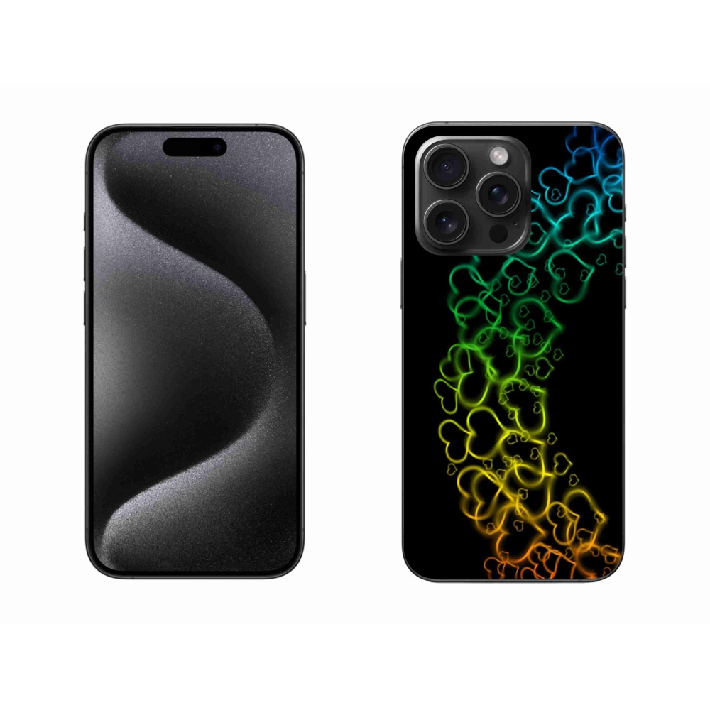 Zselés borítás mmCase iPhone 15 Pro Max készülékhez - színes szívek