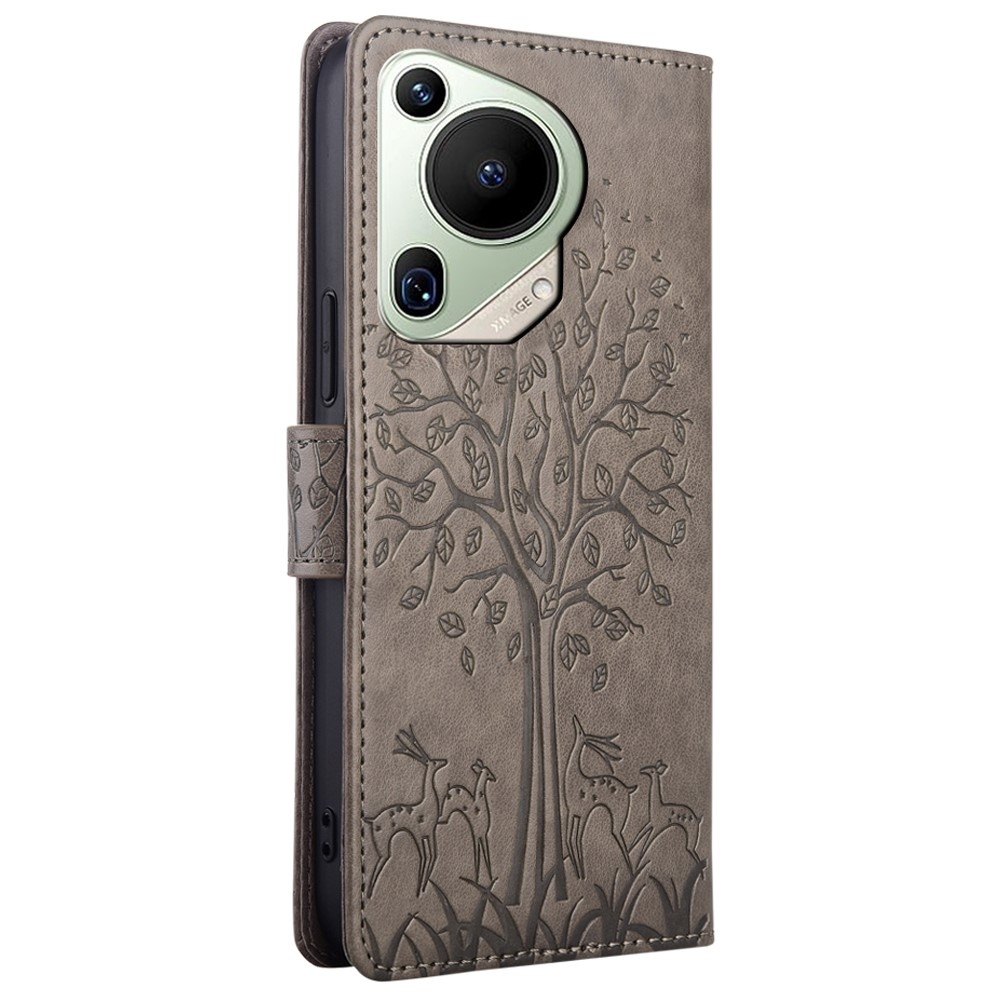 Fa könyvtáska Huawei Pura 70 Ultra készülékhez - szürke