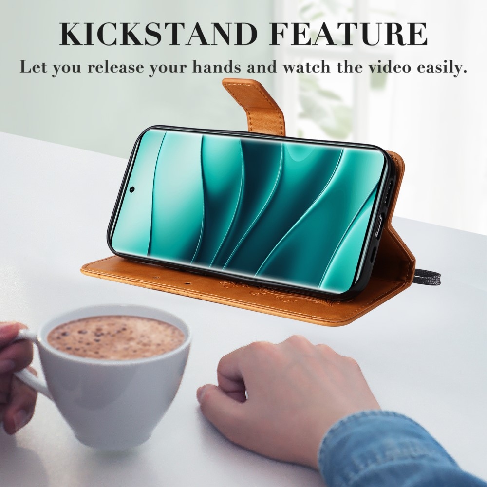 Nagy pillangó könyv tok Xiaomi Redmi Note 14 Pro 5G/Poco X7 5G/Note 14 Pro+ 5G - sárga