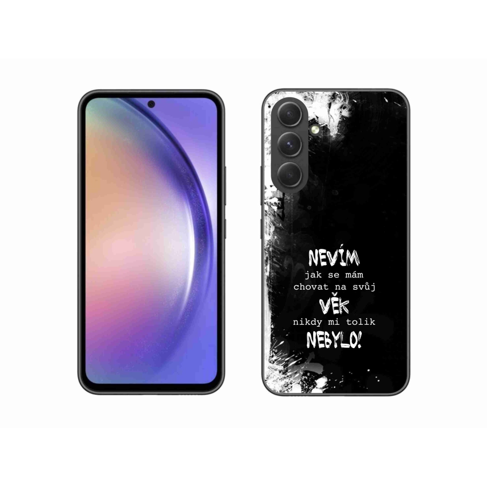 Gél borító mmCase Samsung Galaxy A54 5G - vicces szöveg 14 fekete háttér