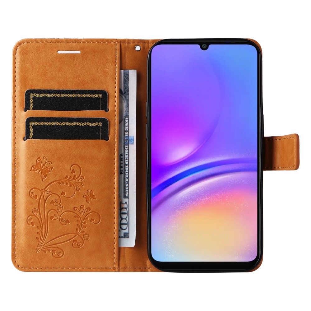 Nagy pillangó könyv tok Samsung Galaxy A06 4G készülékhez - sárga