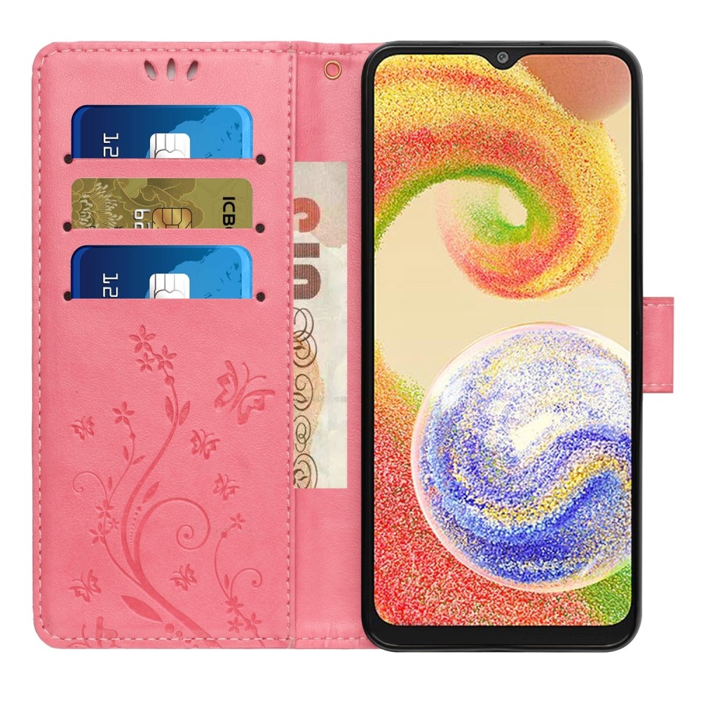 Virágok könyv tok Samsung Galaxy A06 4G - rózsaszínű