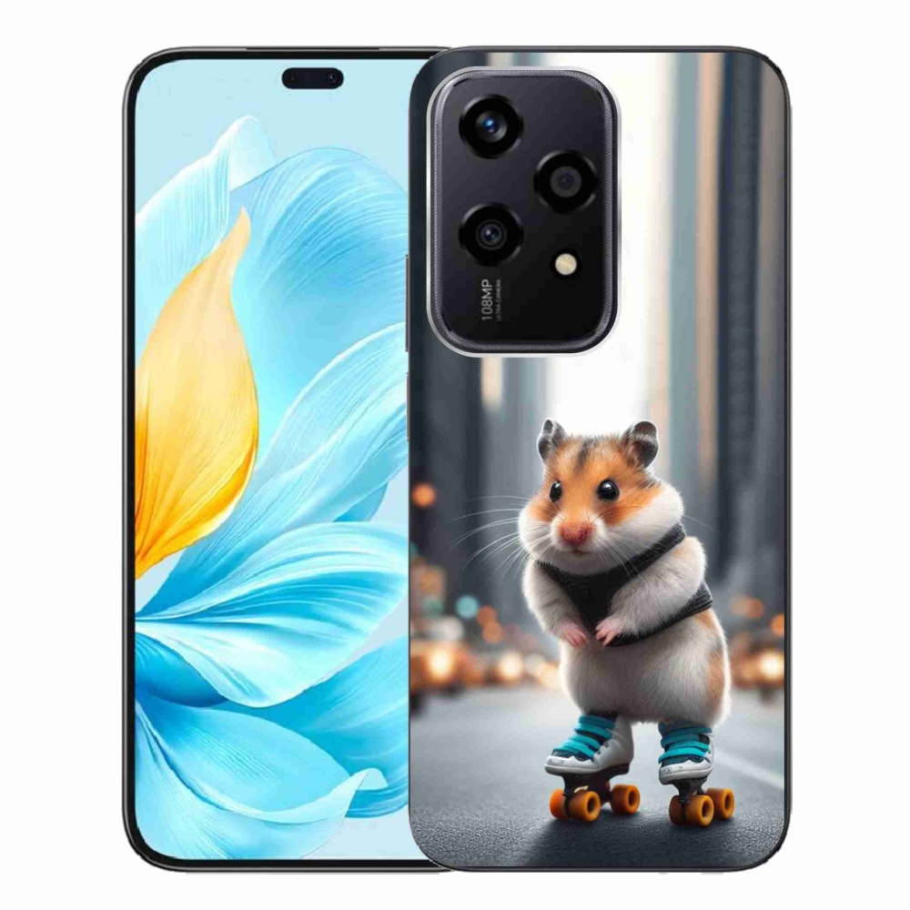 Zselés borítás mmCase a Honor 200 Lite 5G számára - hörcsög a korcsolyán
