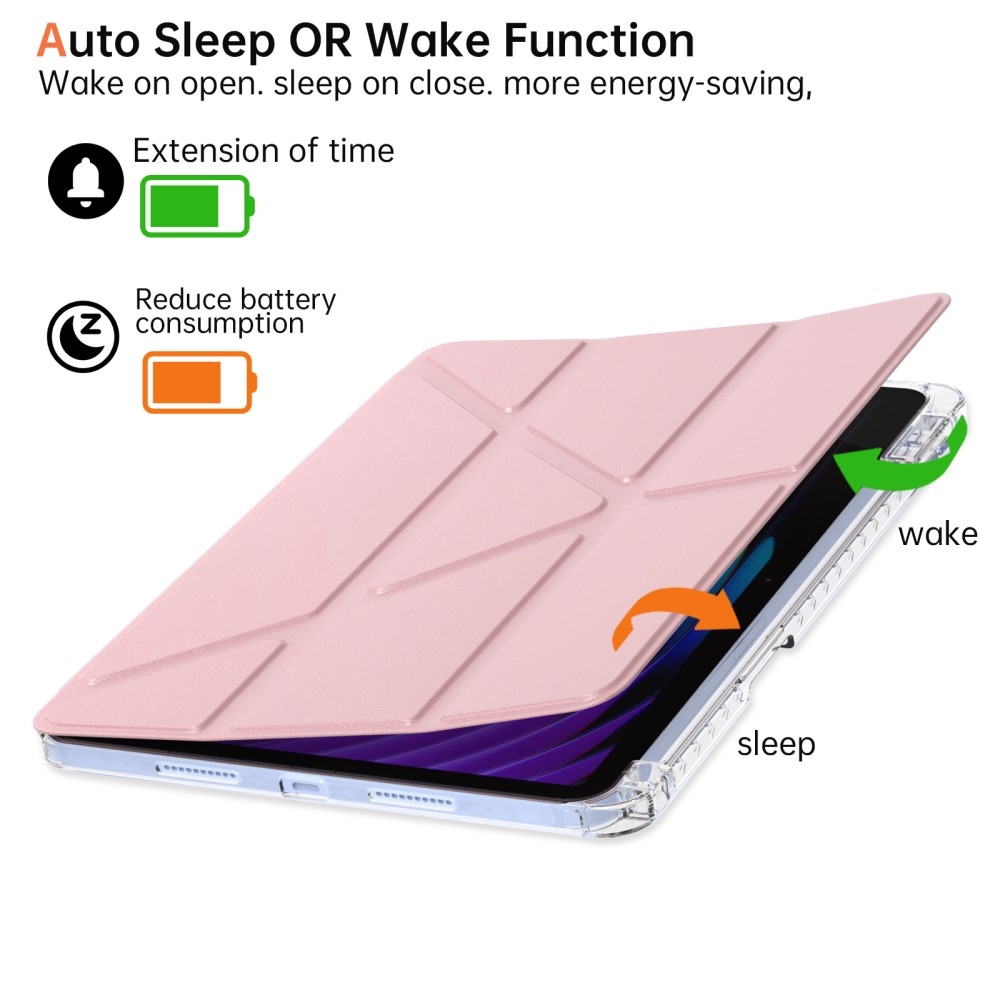 Origami intelligens pozicionáló tok Xiaomi Pad 7/7 Pro táblagéphez - rózsaszín