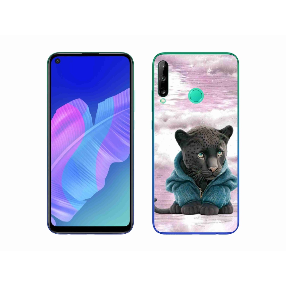 Gél borítás mmCase a Huawei P40 Lite E számára - fekete párduc pulóverben