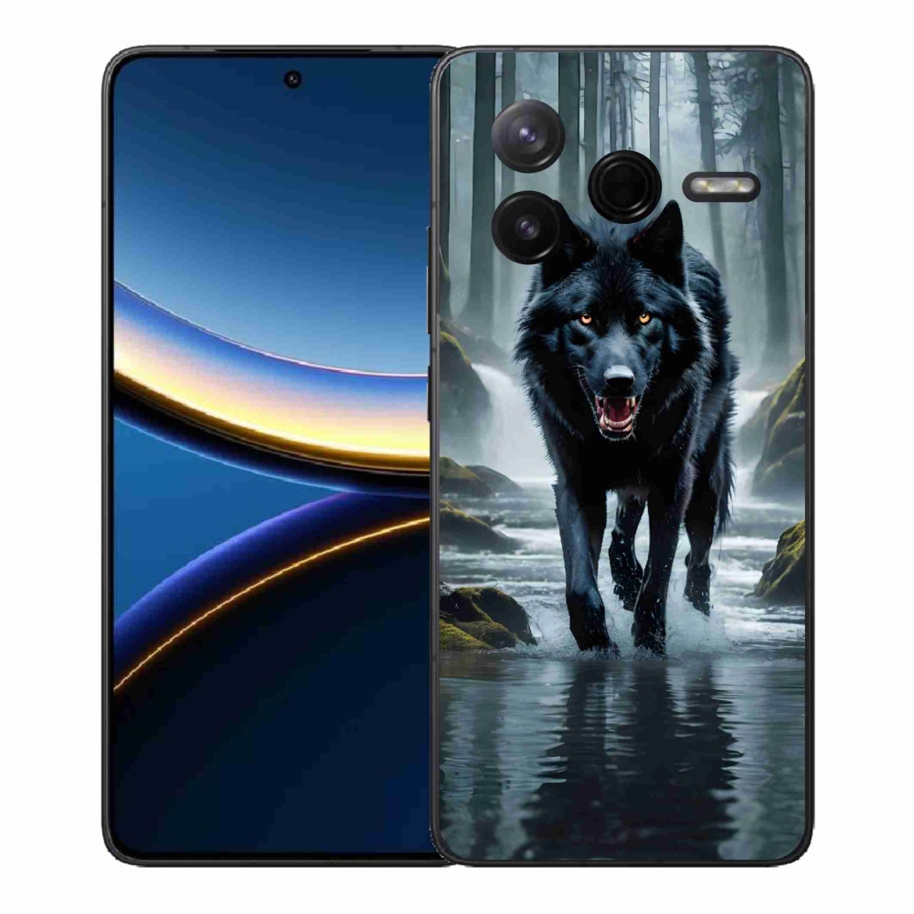 Gél borítás mmCase a Xiaomi Poco F7 Pro számára - fekete farkas