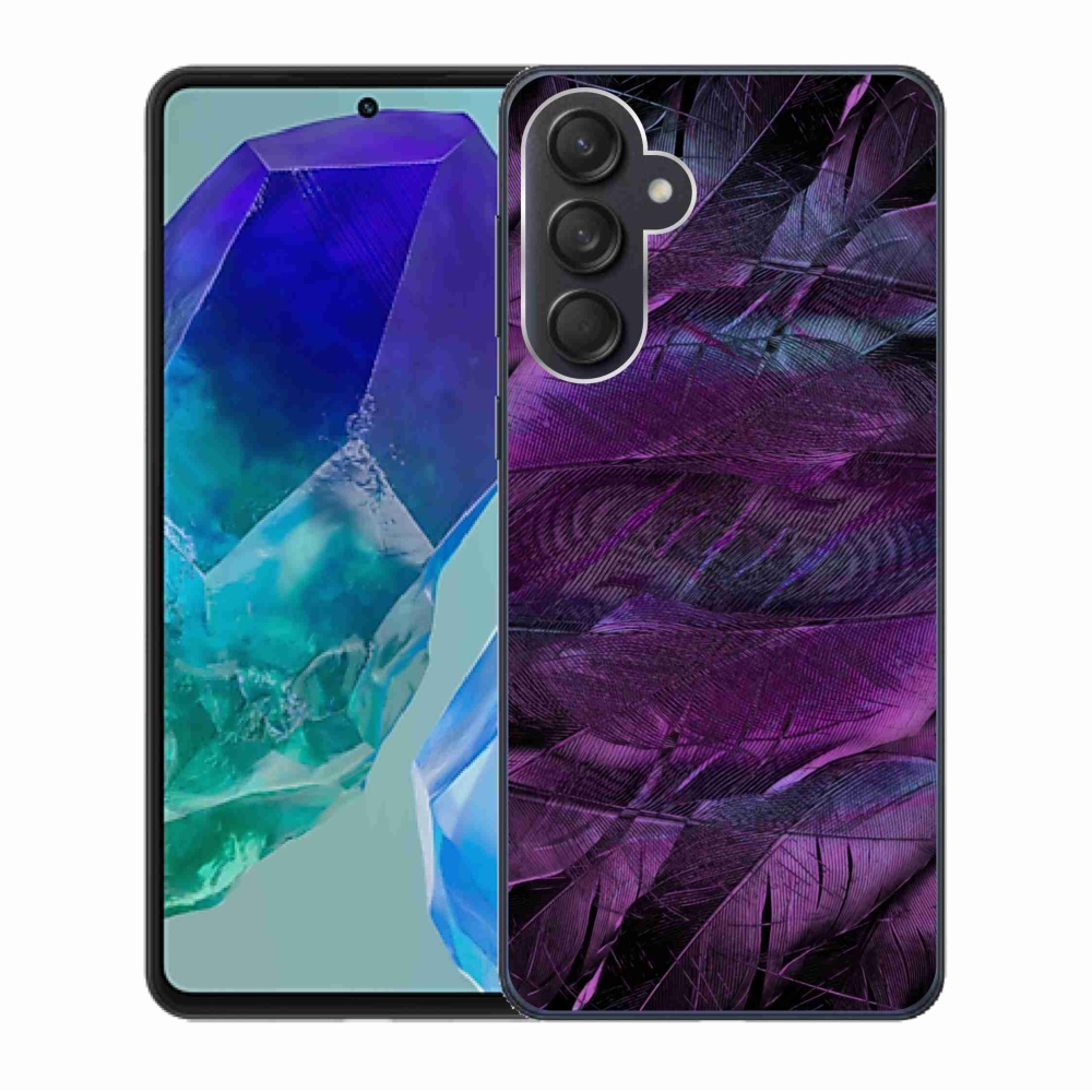Gél védőhuzat mmCase Samsung Galaxy M55 5G - lila tollakhoz
